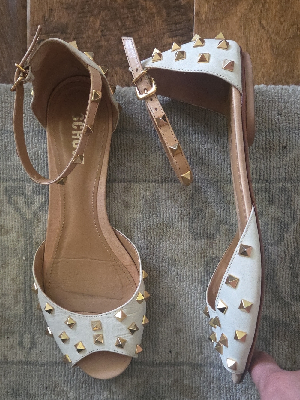 Sxhutz Studded Ankle-Strap Flat Sandals